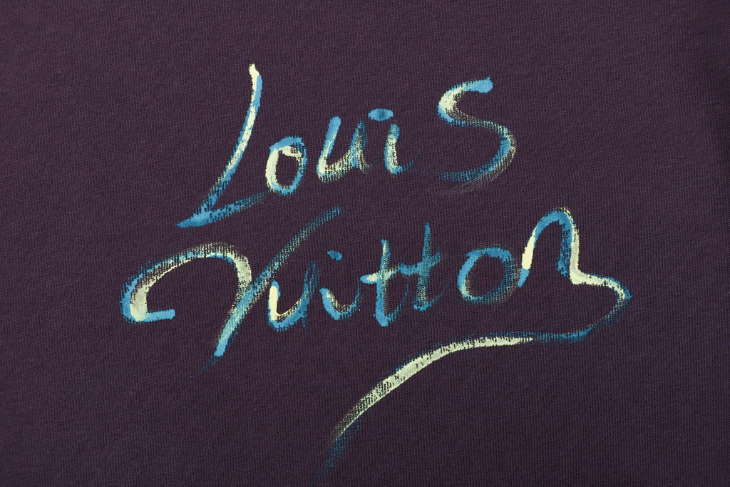 Louis Vuitton Graffiti Firework Floral Print Short Sleeve Tee – Deep Violet