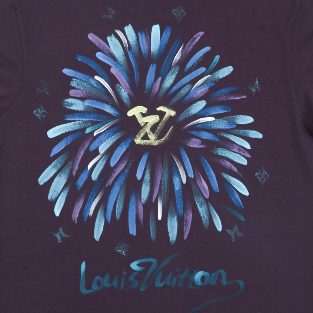 Louis Vuitton Graffiti Firework Floral Print Short Sleeve Tee – Deep Violet