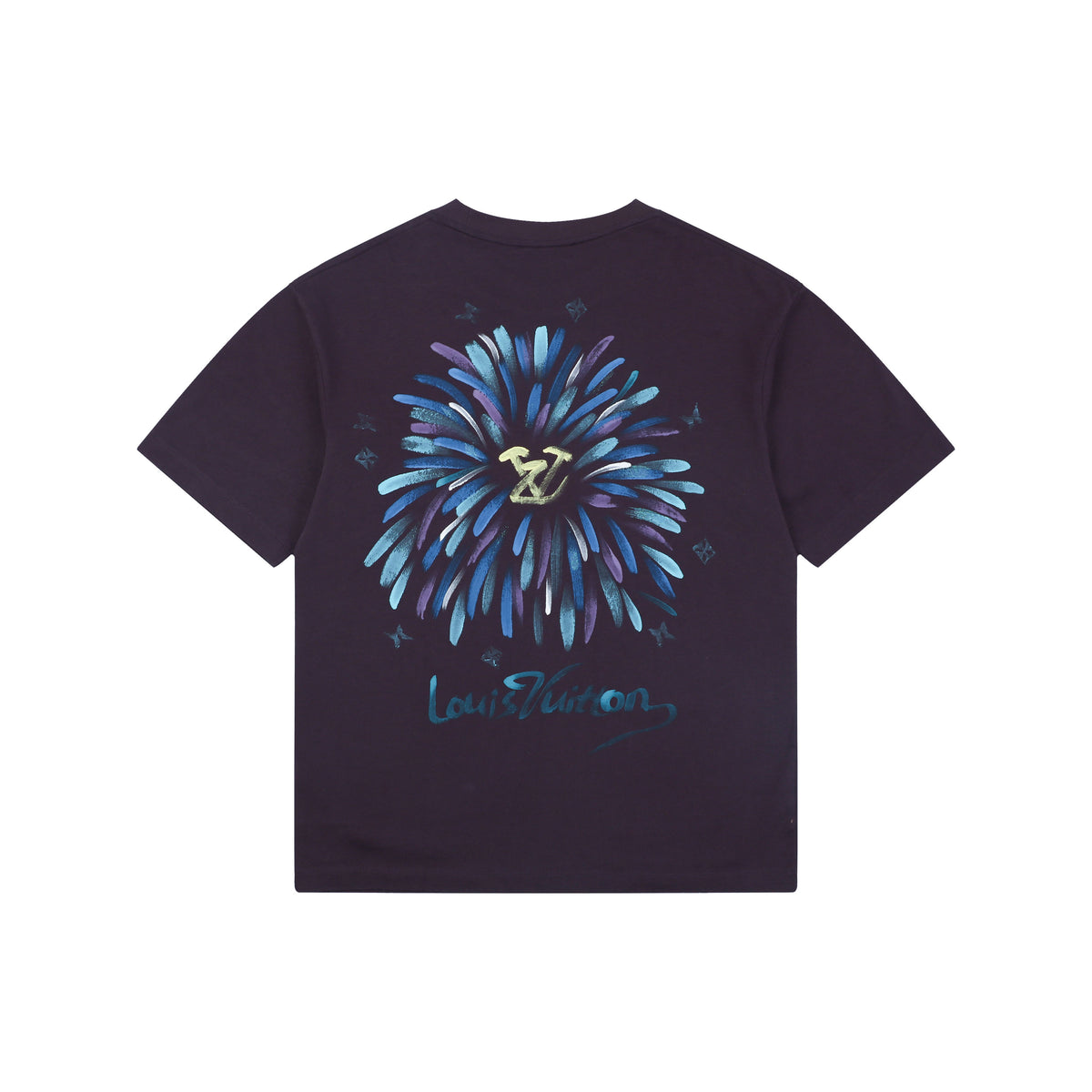 Louis Vuitton Graffiti Firework Floral Print Short Sleeve Tee – Deep Violet