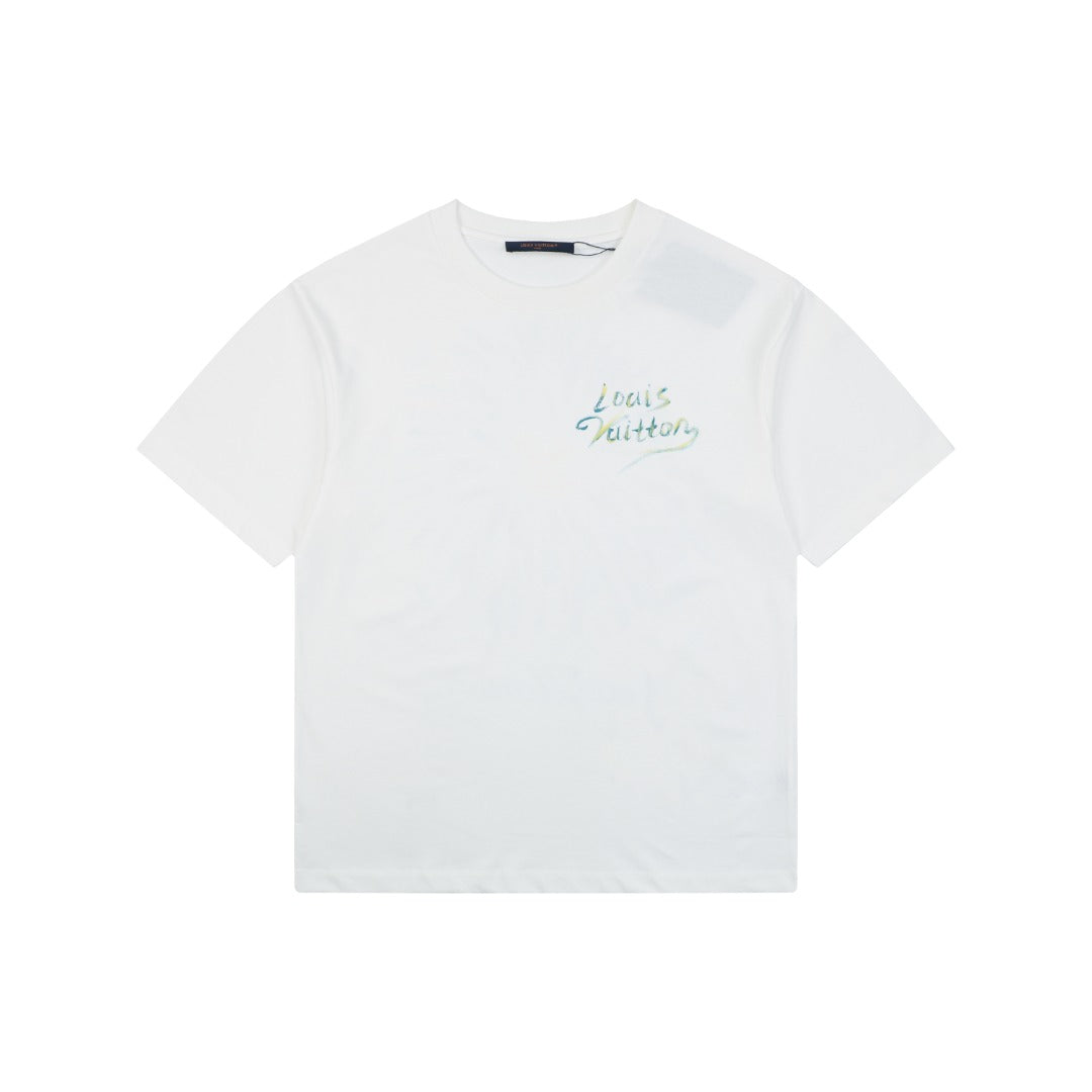 Louis Vuitton Graffiti Fireworks Print Short Sleeve Tee – White