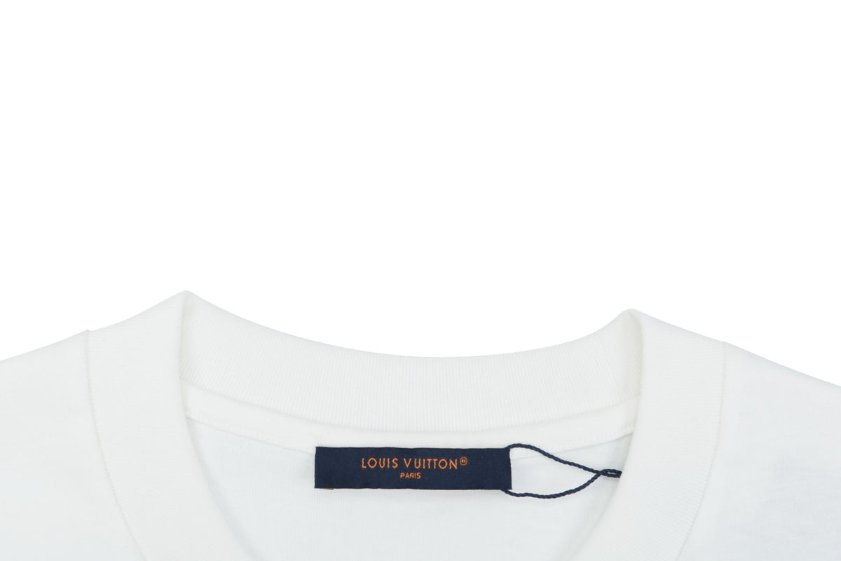 Louis Vuitton Graffiti Fireworks Print Short Sleeve Tee – White