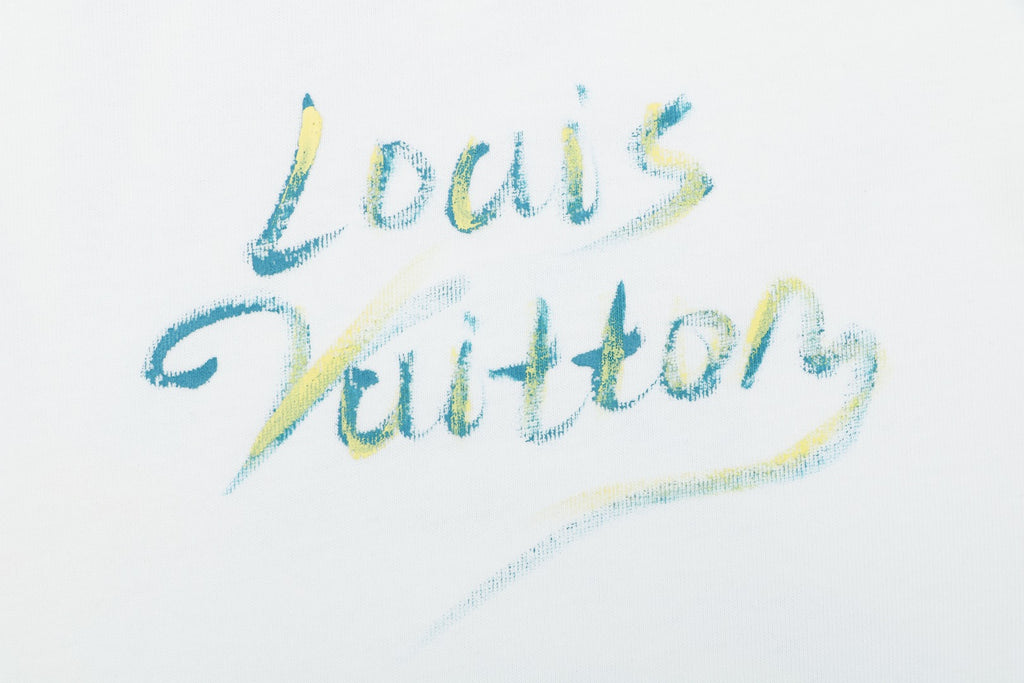 Louis Vuitton Graffiti Fireworks Print Short Sleeve Tee – White