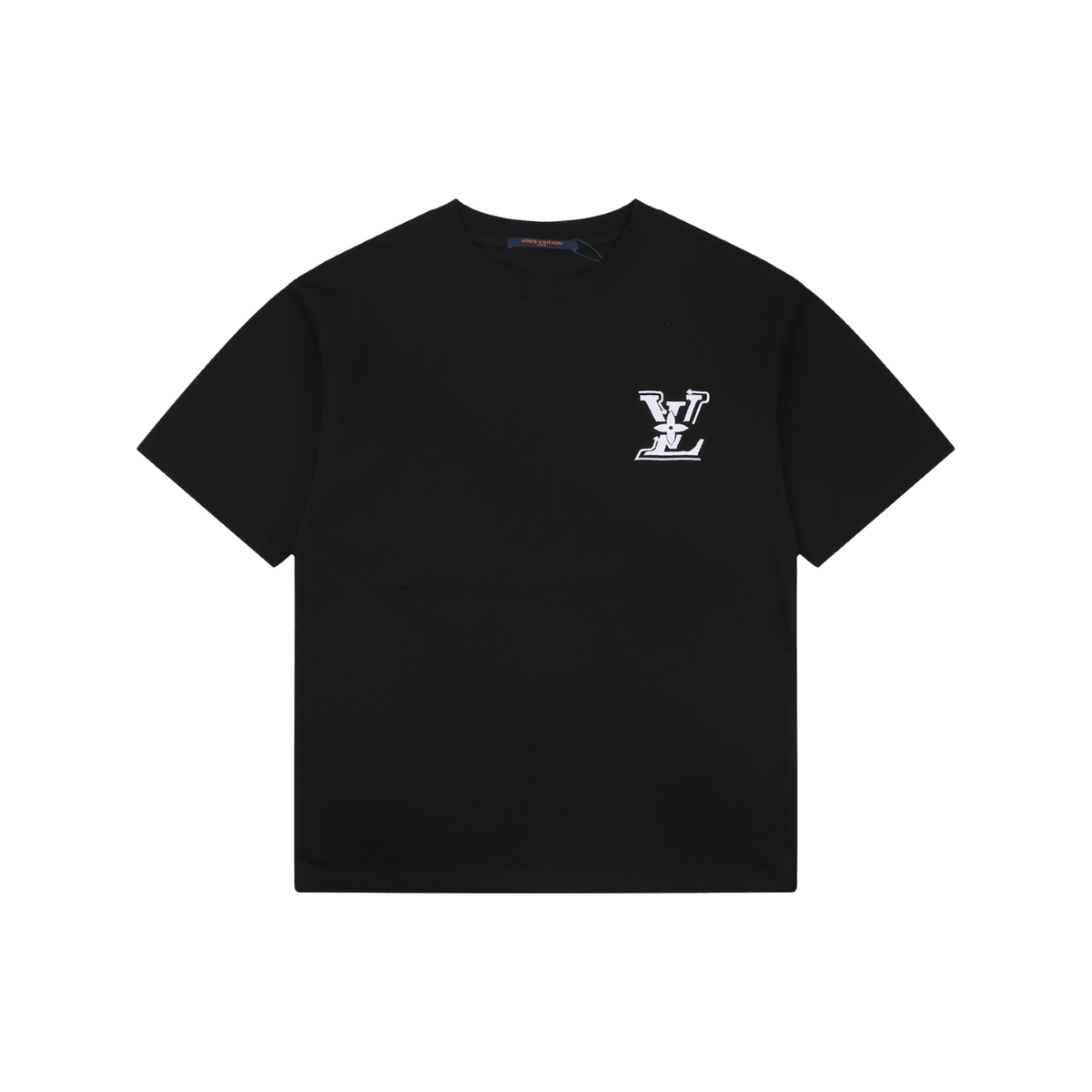Louis Vuitton Graffiti Monogram Intarsia Letter Embroidered Short Sleeve Tee – Black
