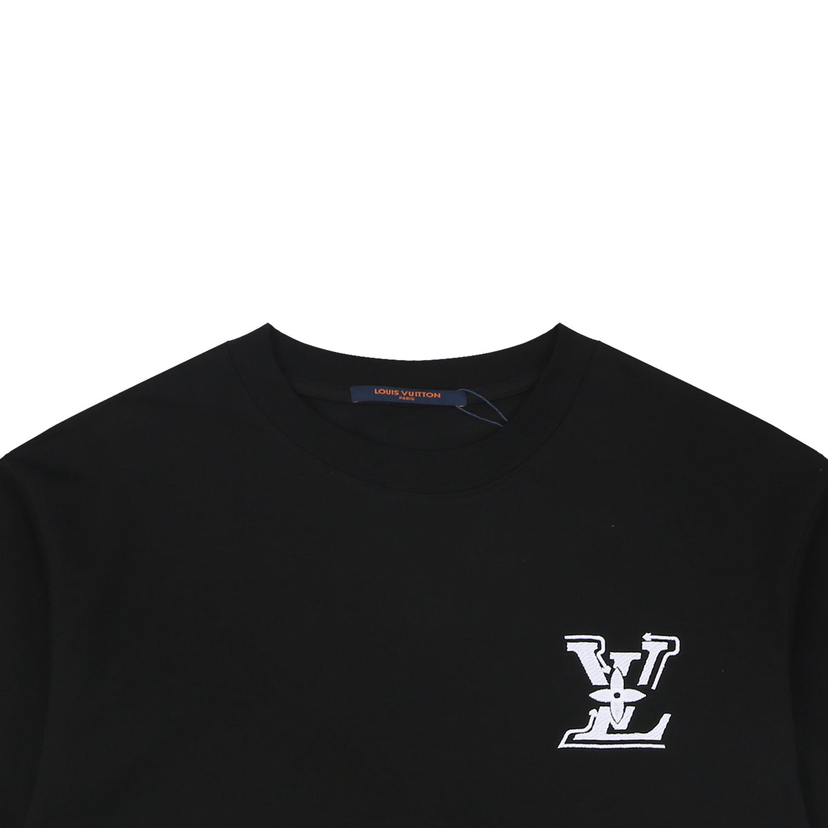 Louis Vuitton Graffiti Monogram Intarsia Letter Embroidered Short Sleeve Tee – Black