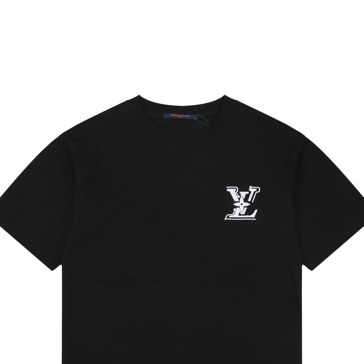 Louis Vuitton Graffiti Monogram Intarsia Letter Embroidered Short Sleeve Tee – Black
