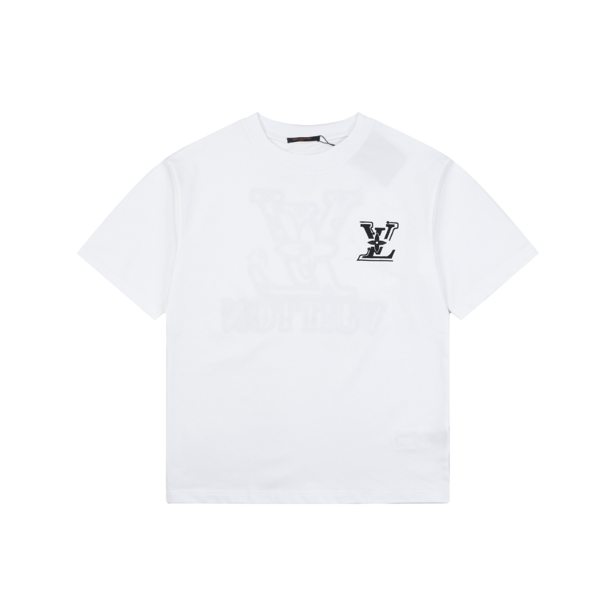 Louis Vuitton Graffiti Monogram Intarsia Letter Embroidered Short Sleeve Tee – White