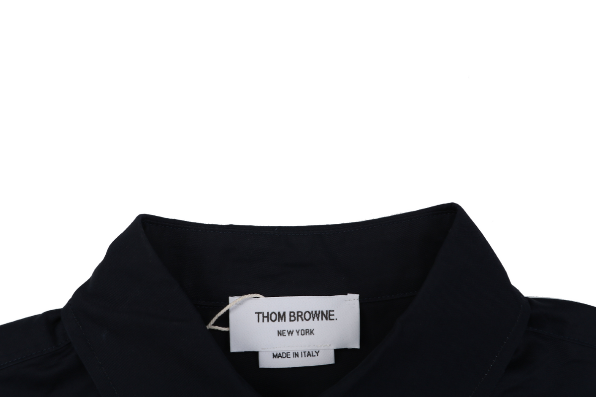 Thom Browne Grosgrain Armband White Button Long Sleeve Shirt – Navy