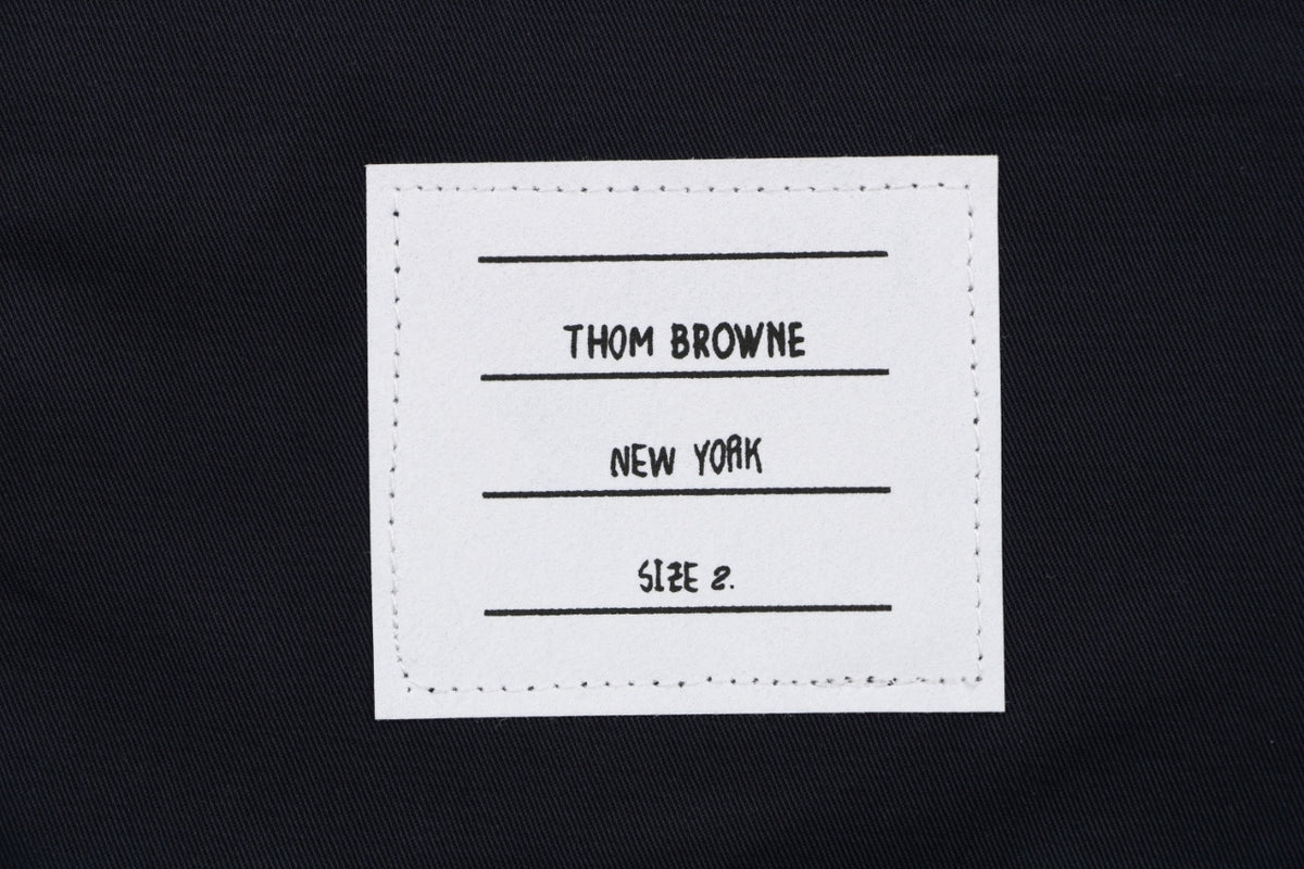 Thom Browne Grosgrain Armband White Button Long Sleeve Shirt – Navy