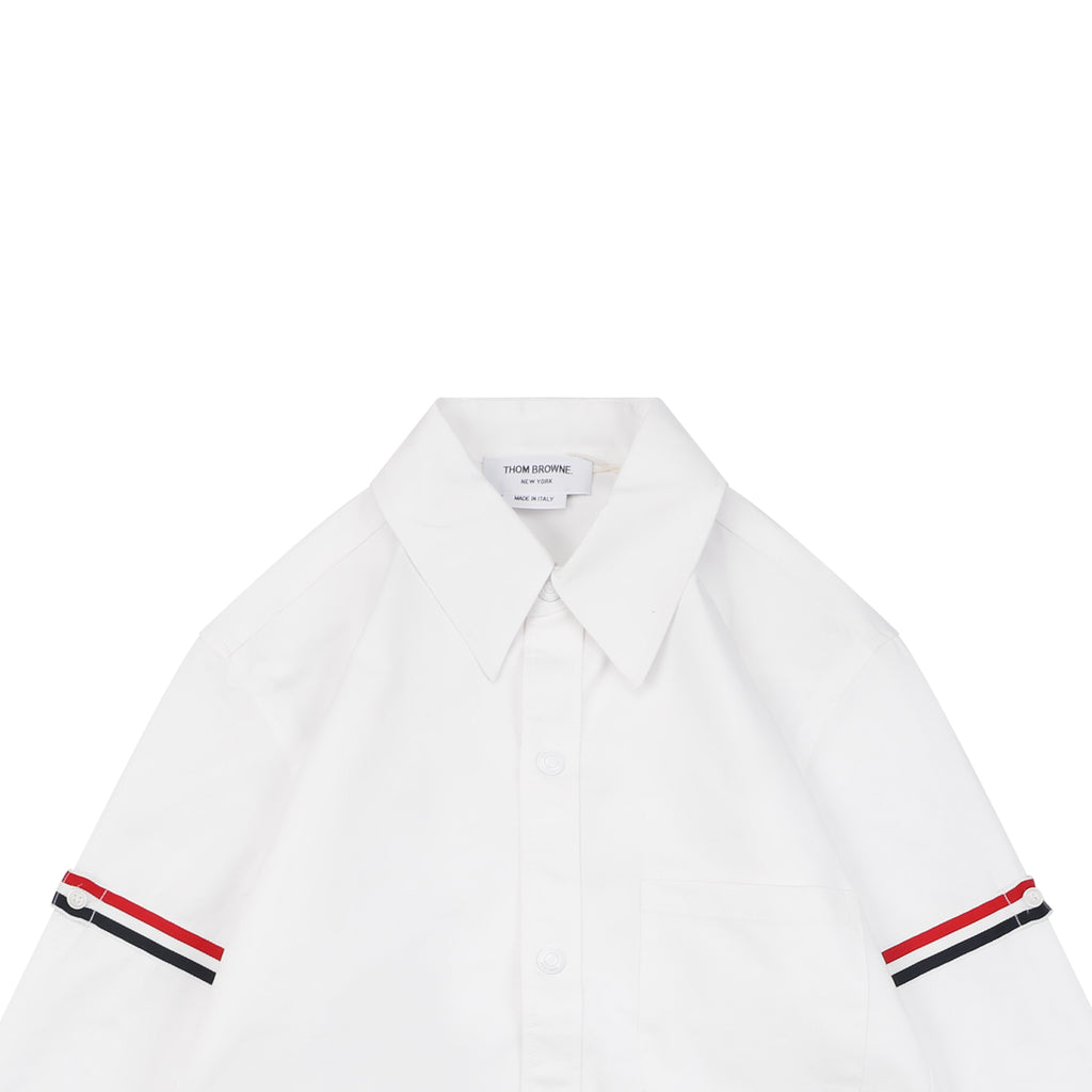 Thom Browne Grosgrain Armband White Button Long Sleeve Shirt – White
