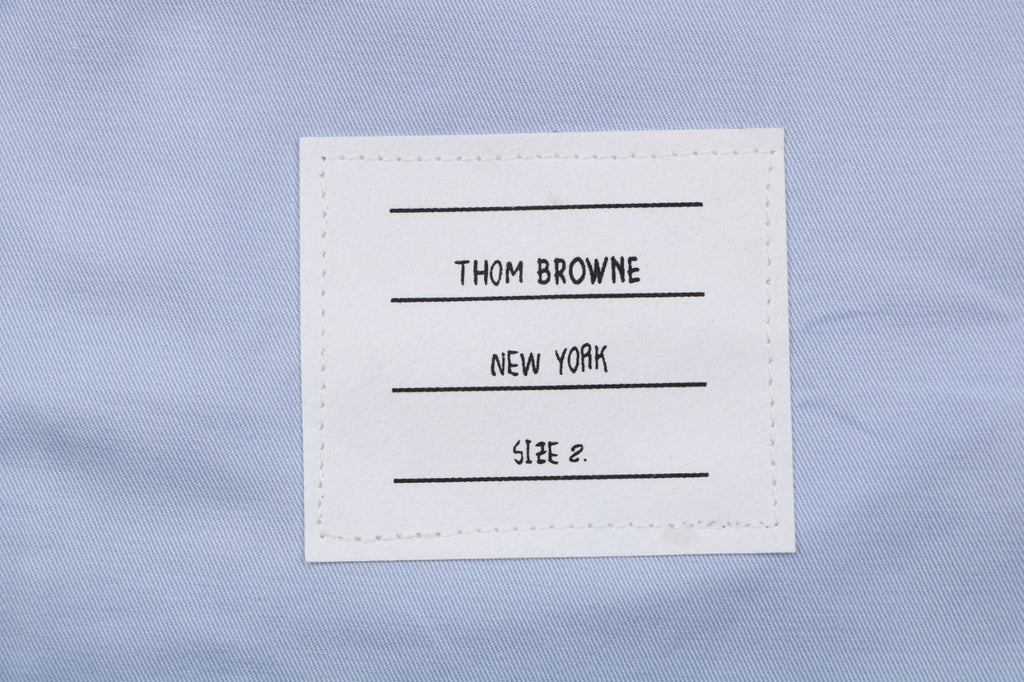 Thom Browne Grosgrain Armband White Button Long Sleeve Shirt – Sky Blue