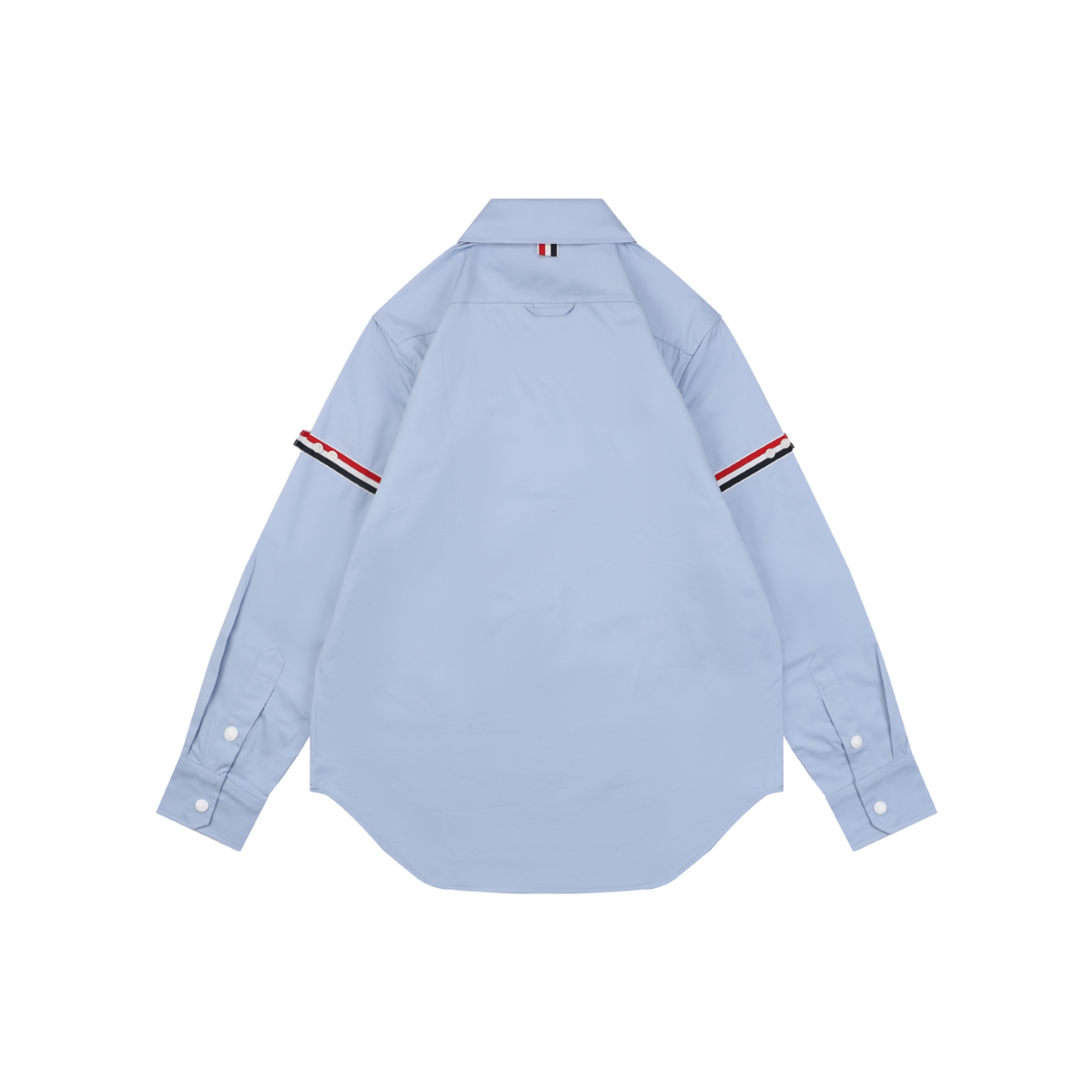 Thom Browne Grosgrain Armband White Button Long Sleeve Shirt – Sky Blue