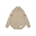 Thom Browne Grosgrain Armband White Button Long Sleeve Shirt – Khaki