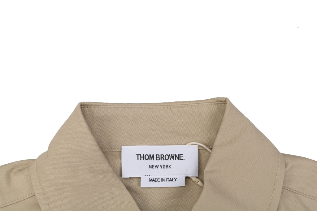 Thom Browne Grosgrain Armband White Button Long Sleeve Shirt – Khaki