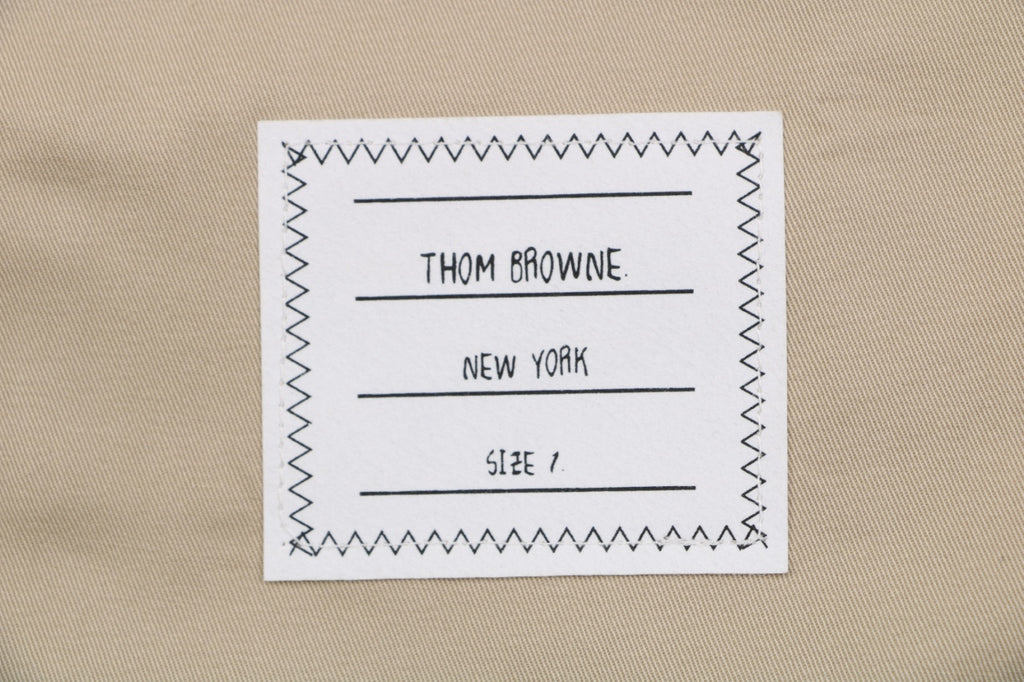 Thom Browne Grosgrain Armband White Button Long Sleeve Shirt – Khaki
