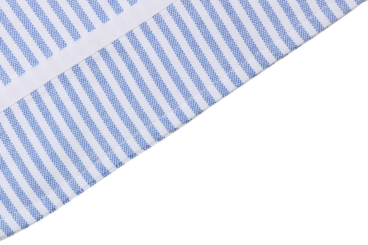 Thom Browne Grosgrain Armband White Button Long Sleeve Shirt – White Blue Stripe