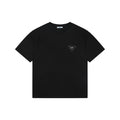 Prada Shadow Logo Triangle Badge Embroidered Short Sleeve Tee – Black