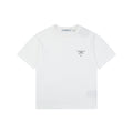 Prada Shadow Logo Milano Badge Embroidered Short Sleeve Tee – White