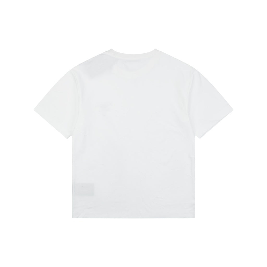 Prada Shadow Logo Milano Badge Embroidered Short Sleeve Tee – White