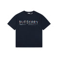 Burberry Graffiti Equestrian Knight Print Short Sleeve Tee – Navy