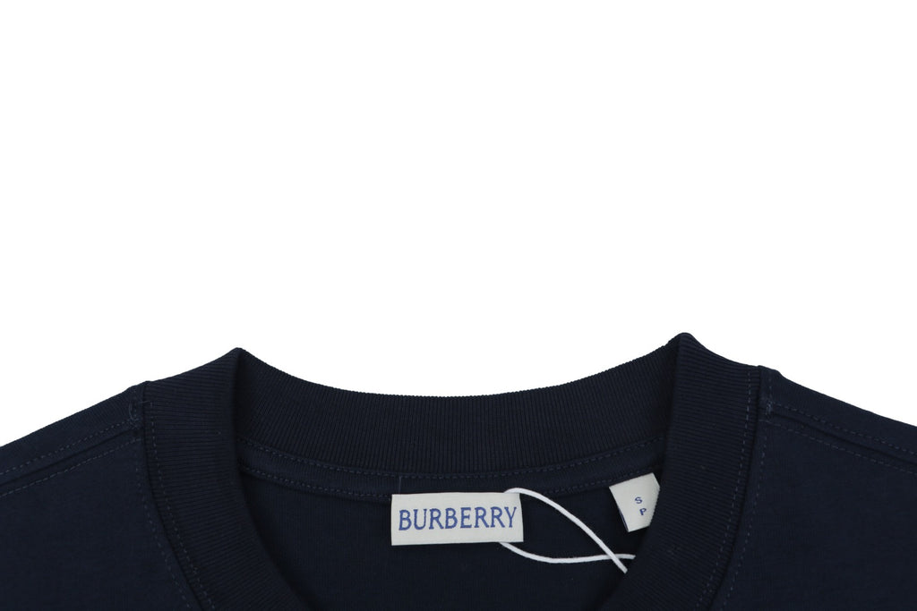 Burberry Graffiti Equestrian Knight Print Short Sleeve Tee – Navy