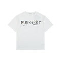 Burberry Graffiti Equestrian Knight Watercolor Print Short Sleeve Tee – White