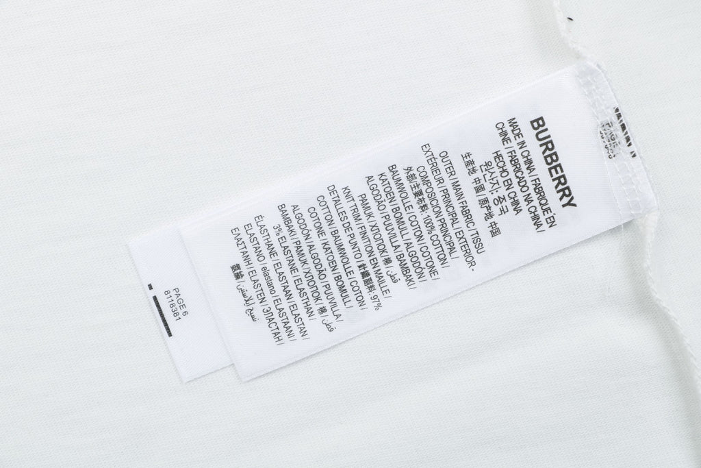 Burberry Graffiti Equestrian Knight Watercolor Print Short Sleeve Tee – White