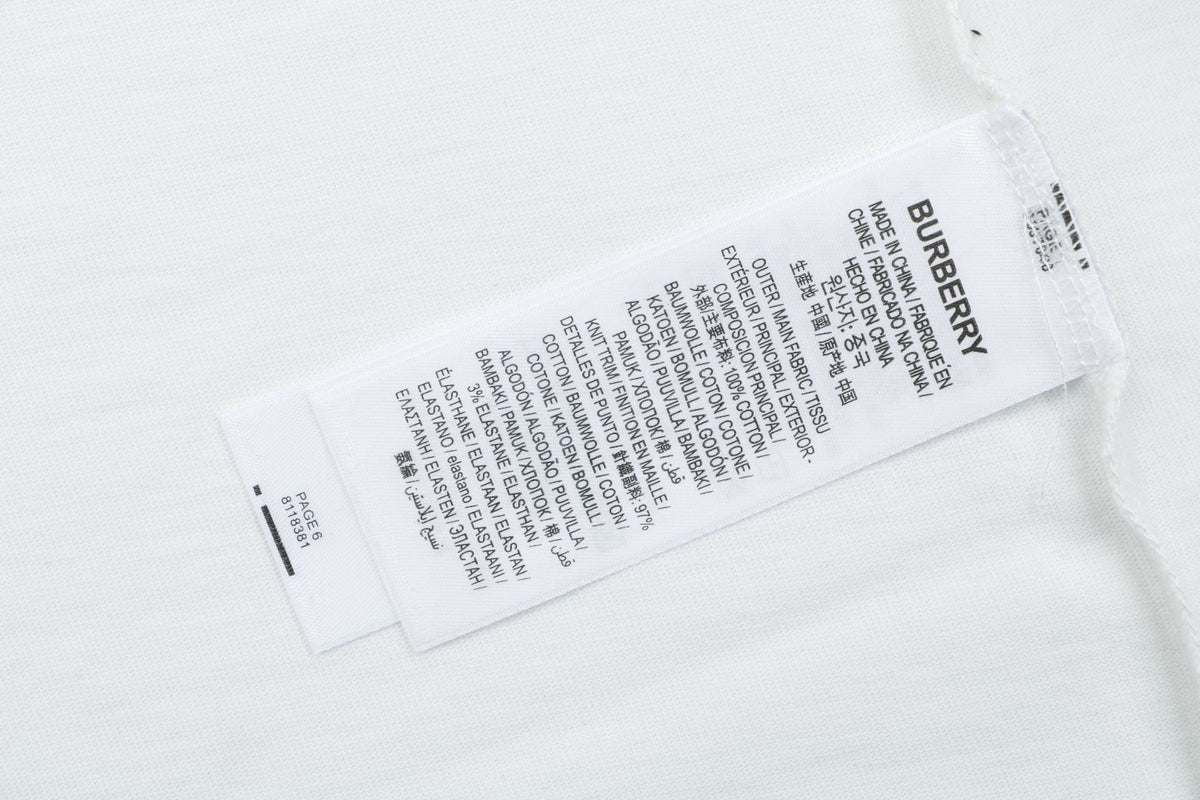 Burberry Graffiti Equestrian Knight Watercolor Print Short Sleeve Tee – White