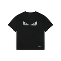 Fendi Bag Bugs Crystal Eye Embroidered Short Sleeve Tee – Black