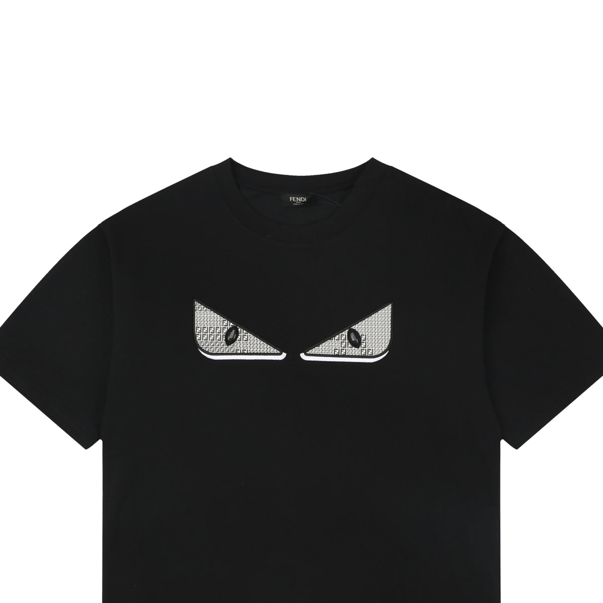Fendi Bag Bugs Crystal Eye Embroidered Short Sleeve Tee – Black
