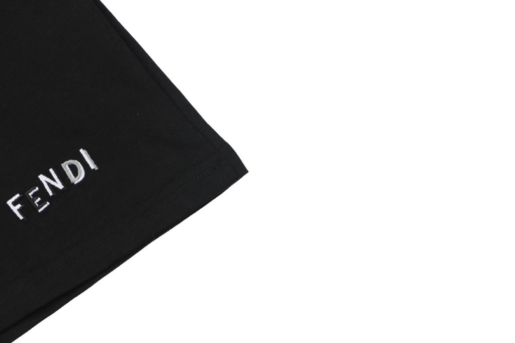 Fendi Bag Bugs Crystal Eye Embroidered Short Sleeve Tee – Black