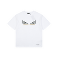 Fendi Bag Bugs Crystal Eyes Embroidered Short Sleeve Tee – White