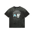 Saint Michael Skeleton Angel Duo Graphic Short Sleeve Tee – Washed Black