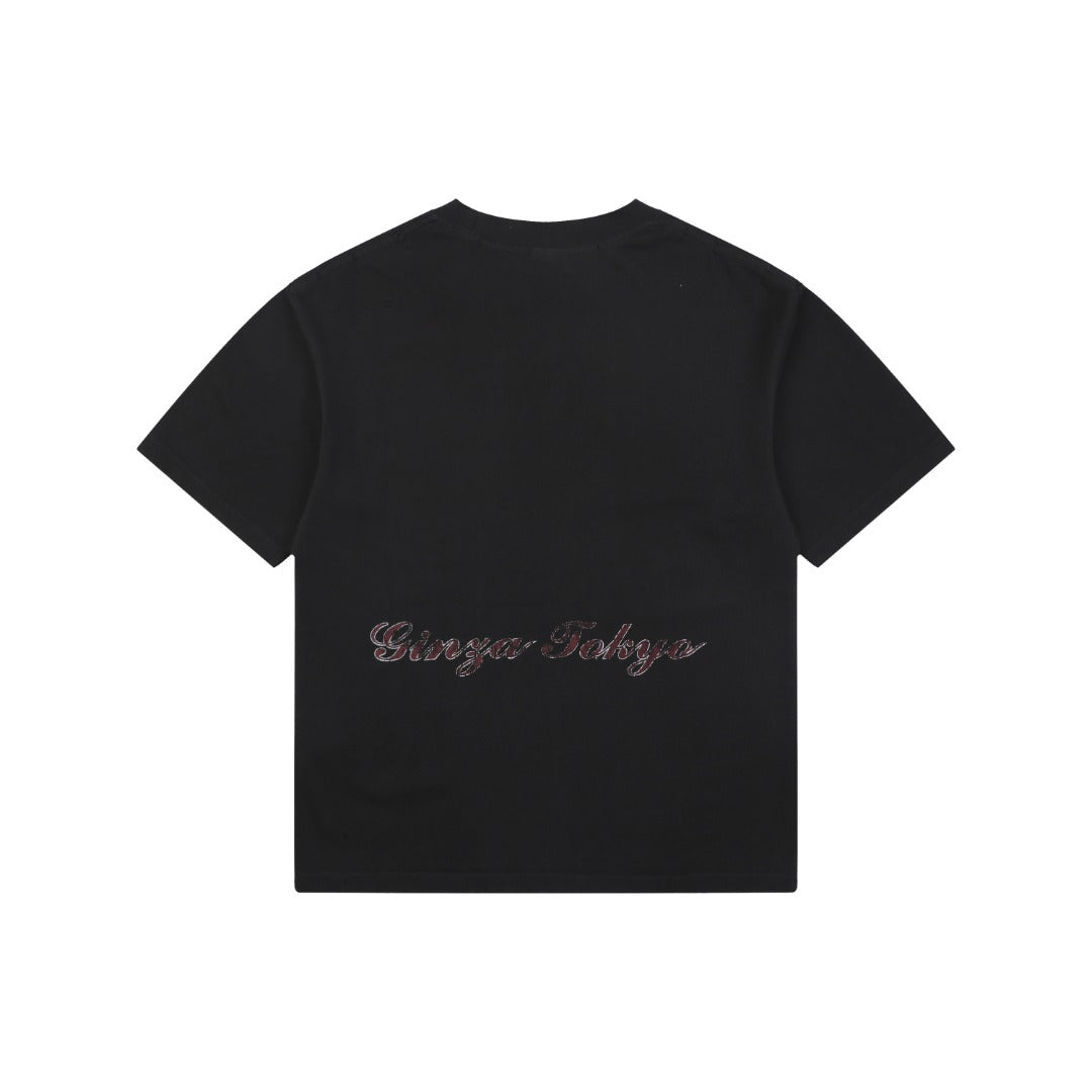 Balenciaga Tokyo Tower Night Cityscape Print Short Sleeve Tee – Black