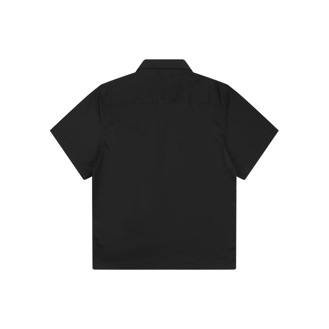 Louis Vuitton Vertical Stripe Monogram Openwork Jacquard Short Sleeve Shirt – Black