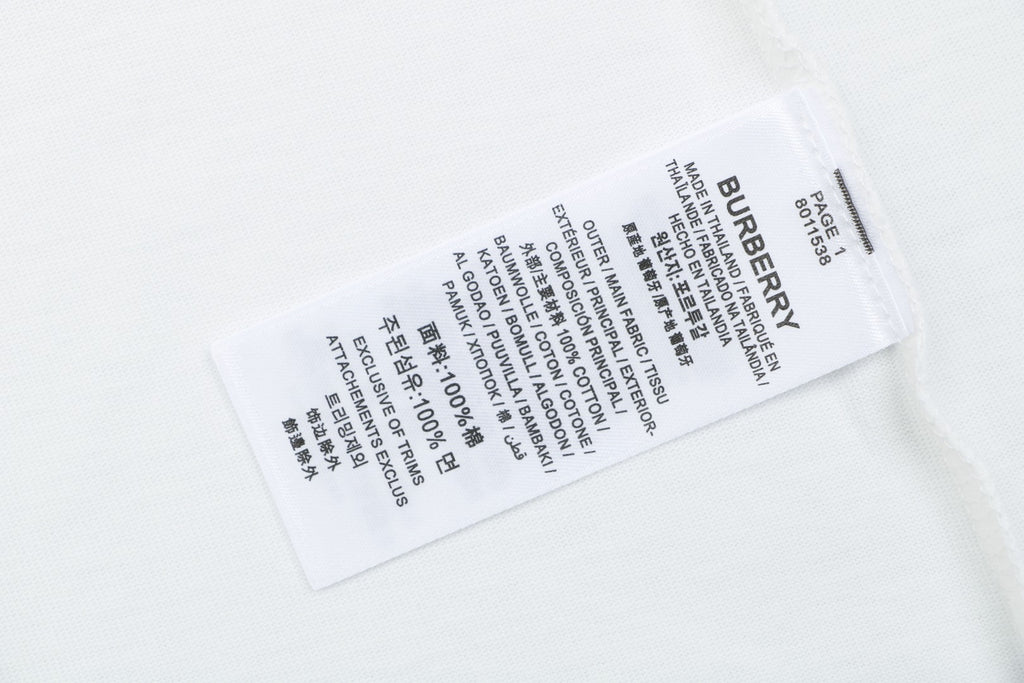 Burberry Equestrian Knight Check Flocked Badge Short Sleeve Tee – White