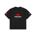 Balenciaga 23SS 3B Logo Embroidered Short Sleeve Tee – Black / Red