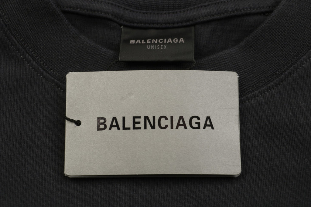 Balenciaga 23SS 3B Logo Embroidered Short Sleeve Tee – Black / Red