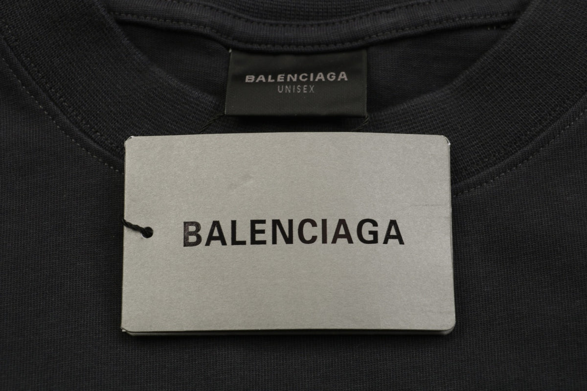 Balenciaga 23SS 3B Logo Embroidered Short Sleeve Tee – Black / Red
