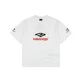 Balenciaga 23SS 3B Logo Embroidered Short Sleeve Tee – White / Black Red