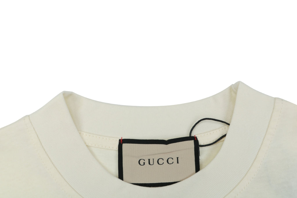 Gucci Muted Colorblock Double G Print Short Sleeve Tee – Ivory