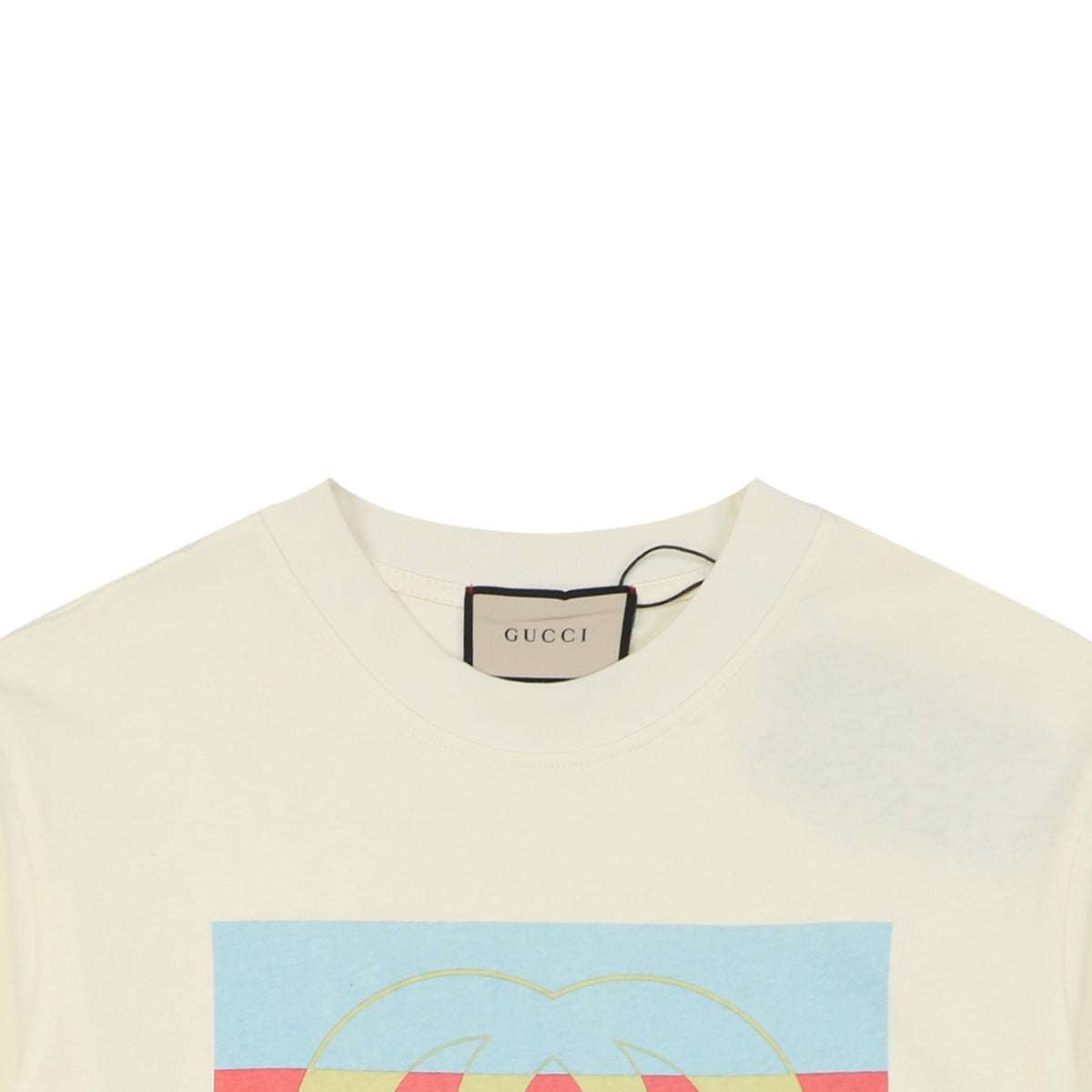 Gucci Muted Colorblock Double G Print Short Sleeve Tee – Ivory