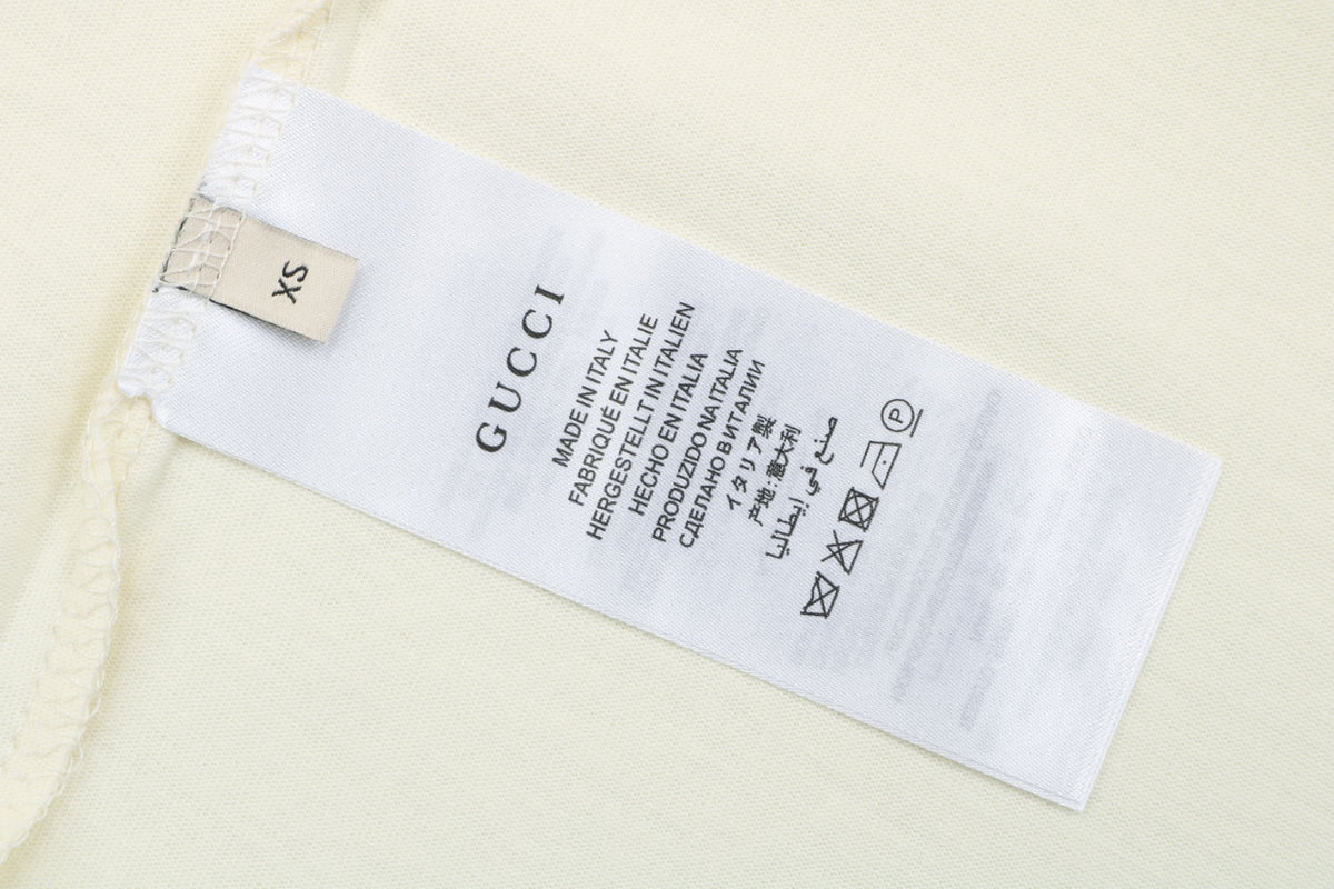 Gucci Muted Colorblock Double G Print Short Sleeve Tee – Ivory