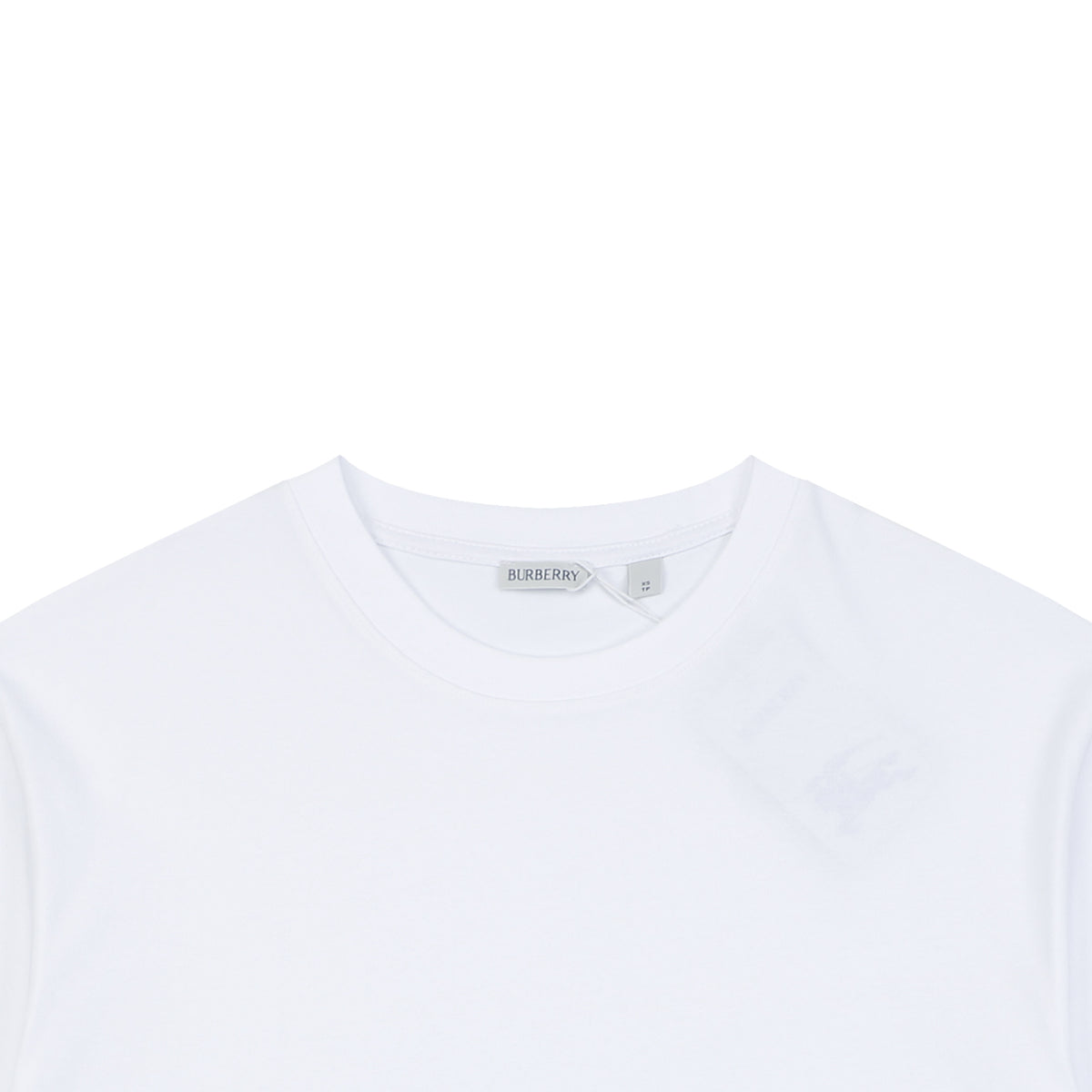 Burberry Equestrian Knight Horizontal Stripe Print Short Sleeve Tee – White / Navy