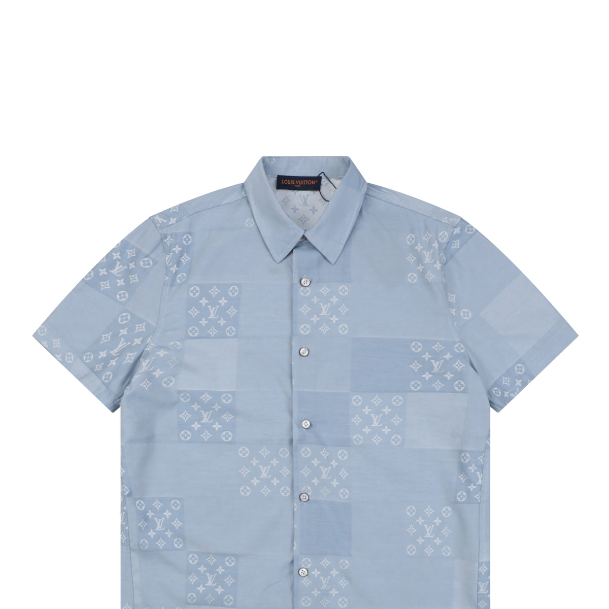 Louis Vuitton Powder Blue Monogram Checkerboard Jacquard Short Sleeve Shirt