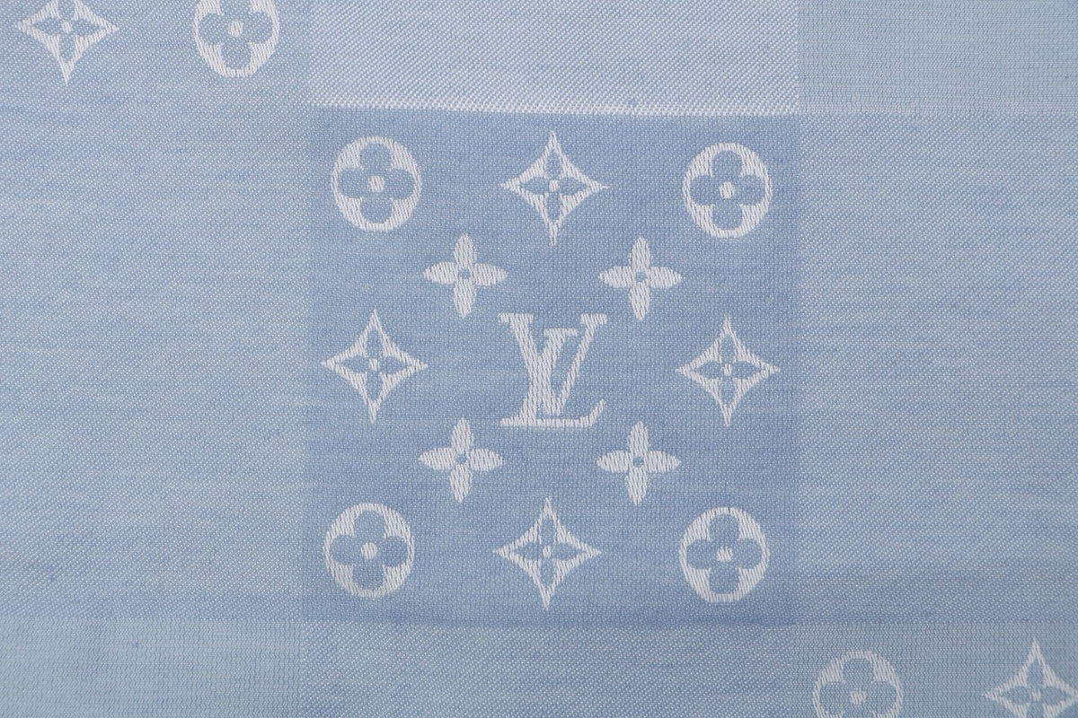 Louis Vuitton Powder Blue Monogram Checkerboard Jacquard Short Sleeve Shirt