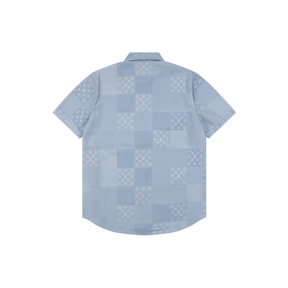 Louis Vuitton Powder Blue Monogram Checkerboard Jacquard Short Sleeve Shirt