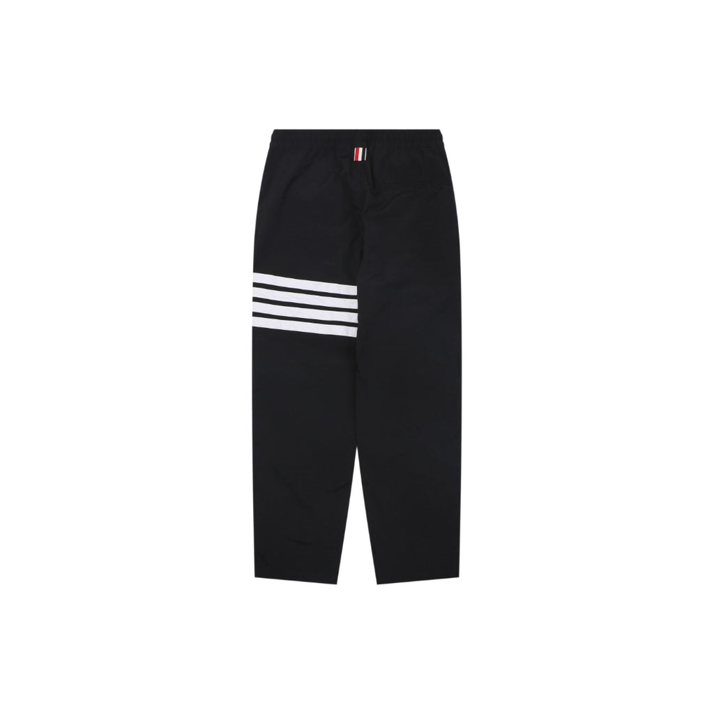 Thom Browne Four-Bar Stripe Drawstring Nylon Track Trousers – Black