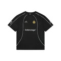 Balenciaga Wheat Ear B Badge Reflective Soccer Jersey Short Sleeve Tee – Black