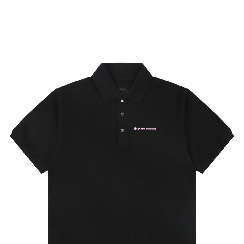 Chrome Hearts Sex Records Graffiti Script Polo Short Sleeve – Black