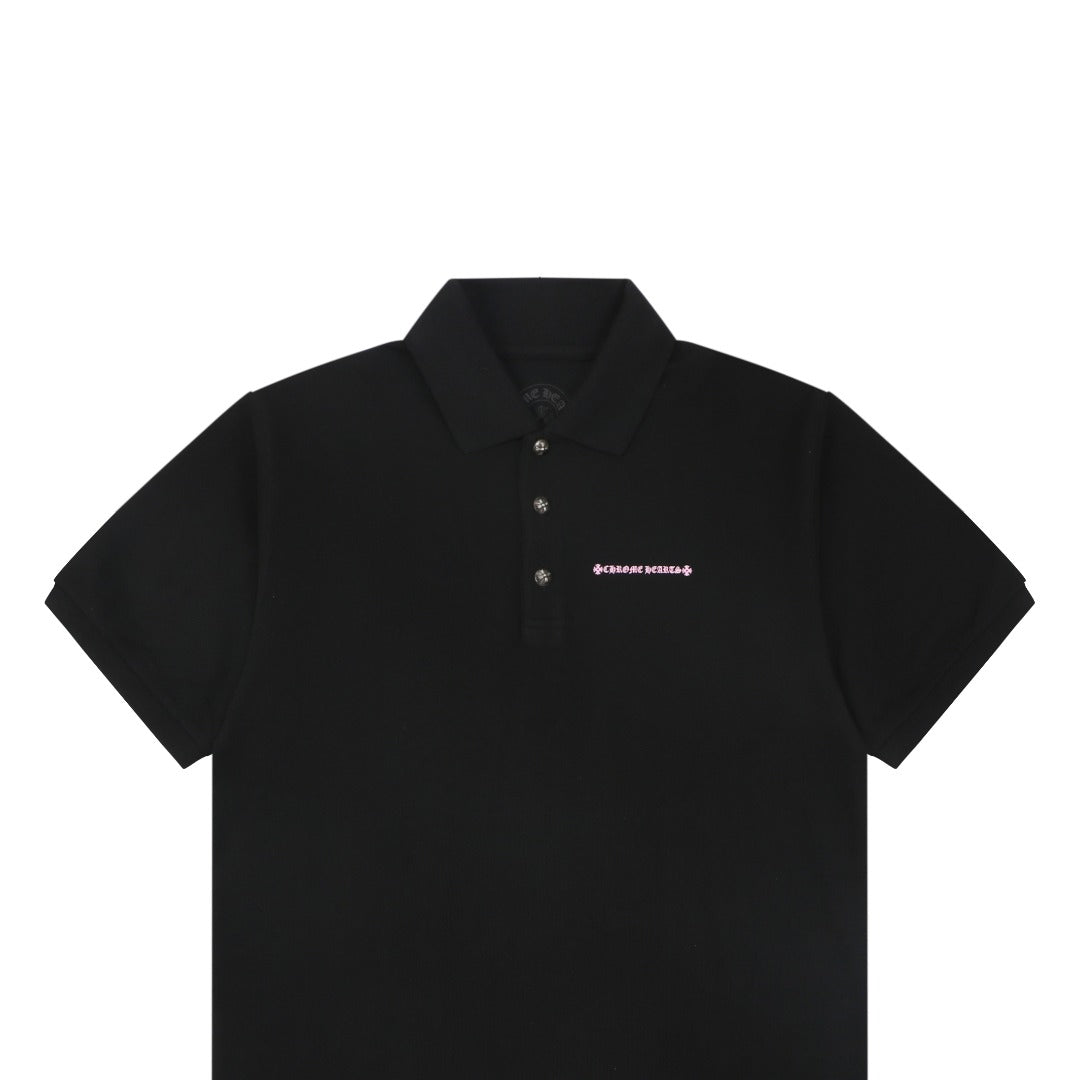 Chrome Hearts Sex Records Graffiti Script Polo Short Sleeve – Black